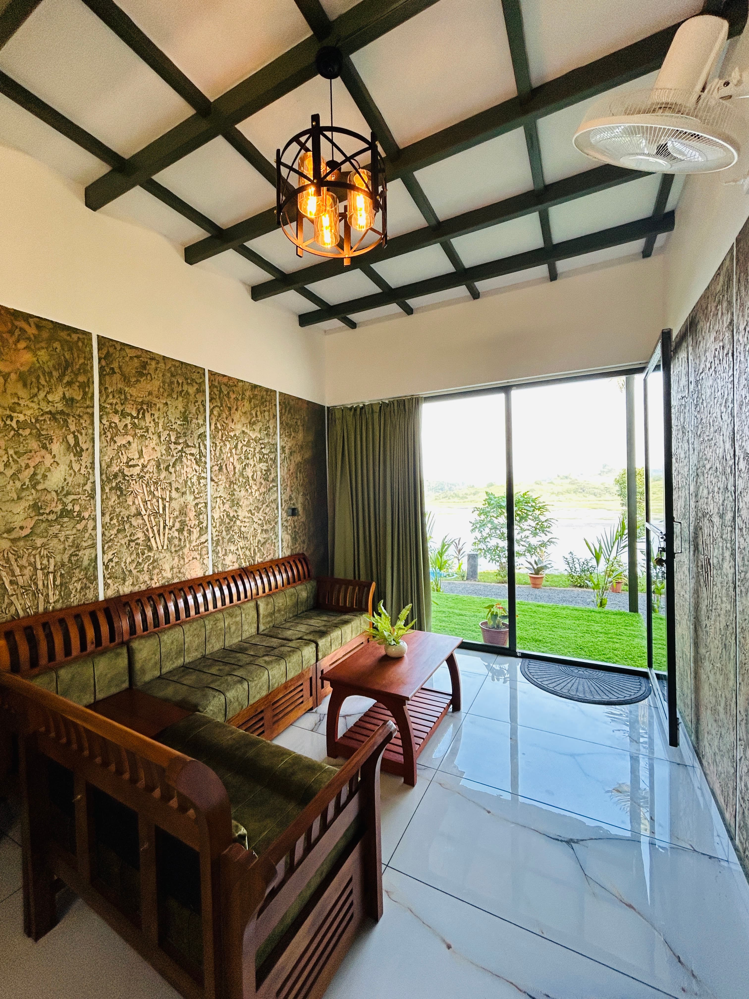 Cottage interior with modern amenities